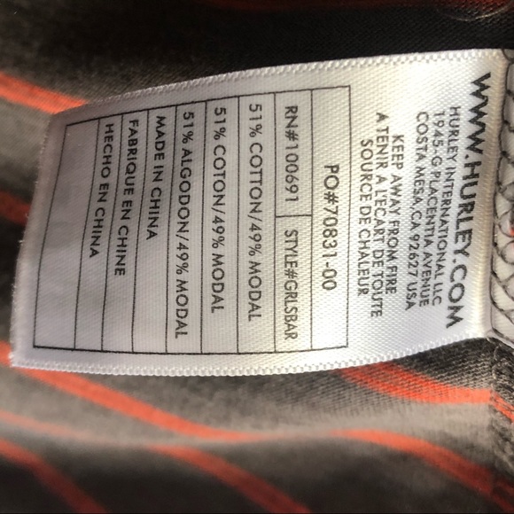 Hurley Striped Layered Surf Tunic Top S - Picture 6 of 7